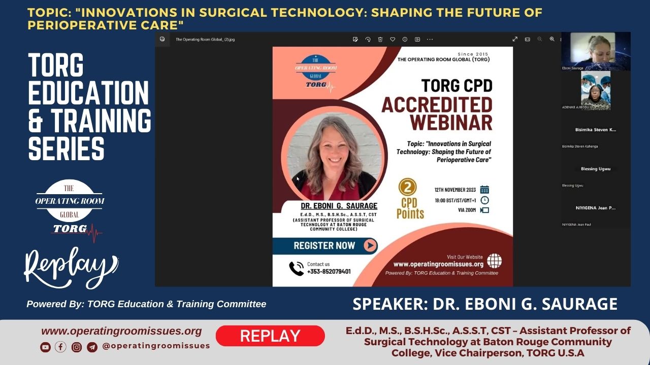 Watch Webinar Replay Video and See Documentation- Innovations in Surgical Technology: Shaping the Future of Perioperative Care with Dr. Eboni Saurage