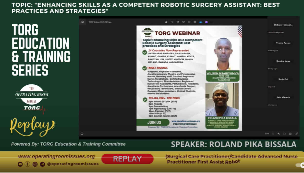 Webinar Replay: Enhancing Skills as a Competent Robotic Surgery Assistant with Roland Pika Bissala